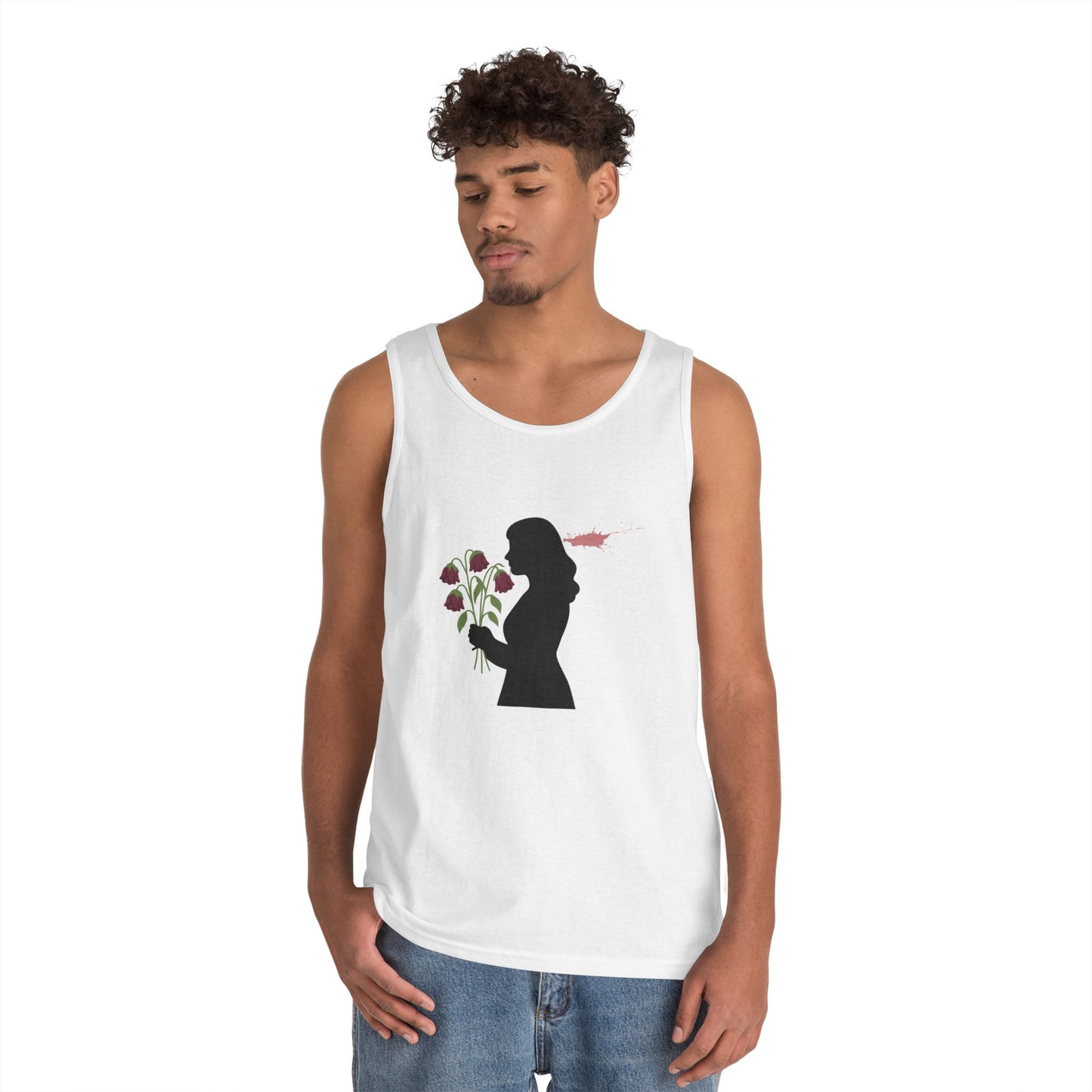 Totally Wonderful Day Silhouette Floral Graphic Tank Top
