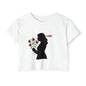 Totally Wonderful Day Crop Top — Silhouette Woman with Flowers Festival Tee