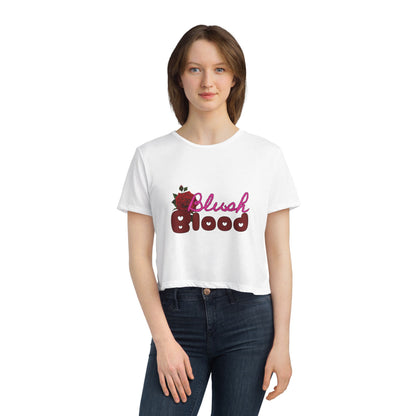 Blush and Blood Flowy Cropped Tee