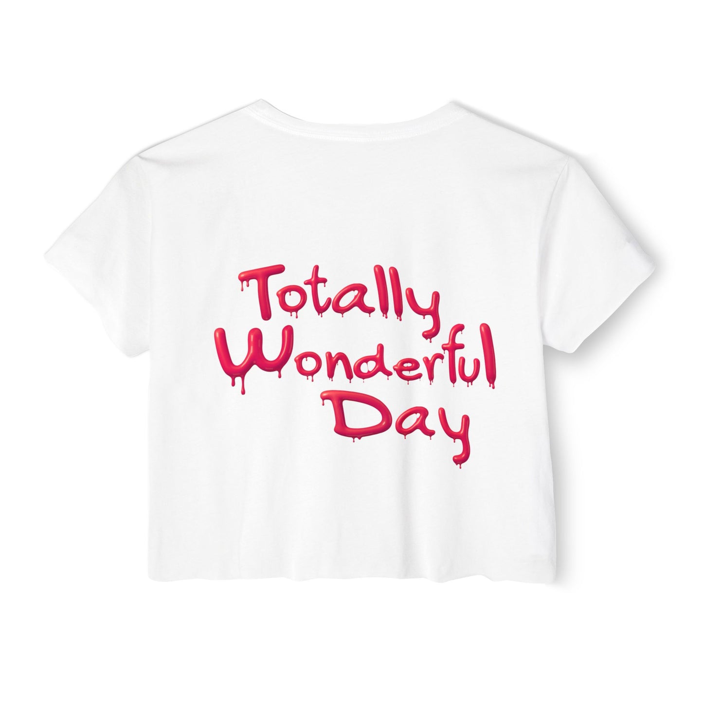 Totally Wonderful Day Crop Top — Silhouette Woman with Flowers Festival Tee