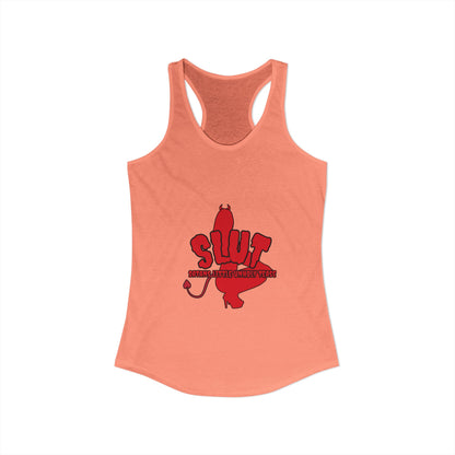 Red Devil 'SLUT' Women's Ideal Racerback Tank