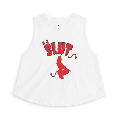 Red Devil SLUT Graphic Crop Top