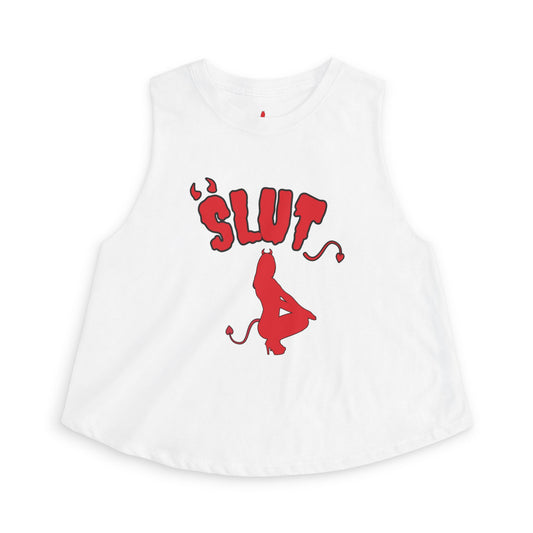 Red Devil SLUT Graphic Crop Top
