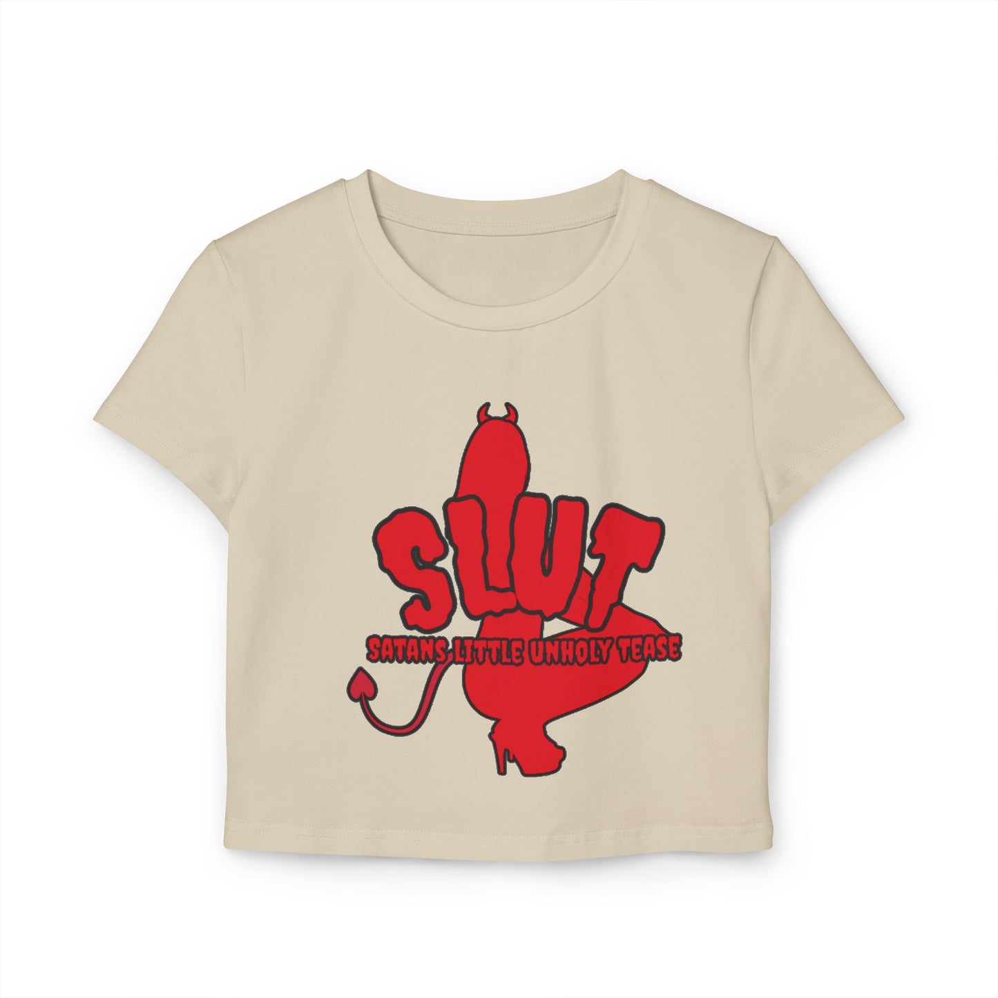 Red Devil 'SLUT' Graphic Women's Baby Tee