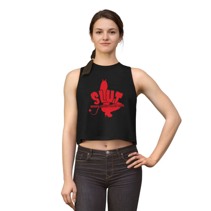 Red Devil SLUT Graphic Crop Top