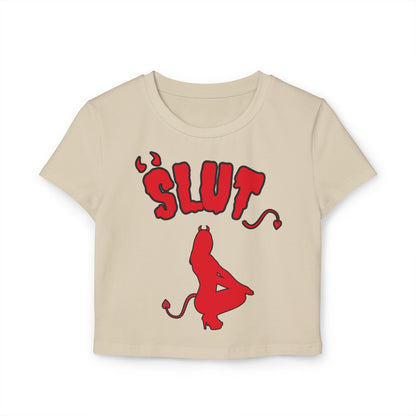 Red Devil 'SLUT' Graphic Women's Baby Tee