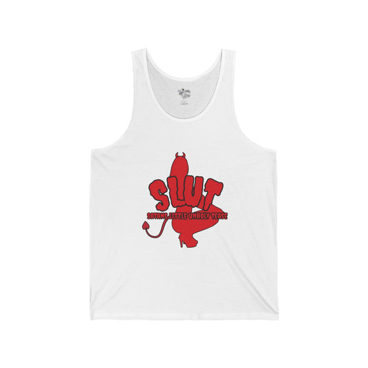 Red Devil 'SLUT' Unisex Jersey Tank