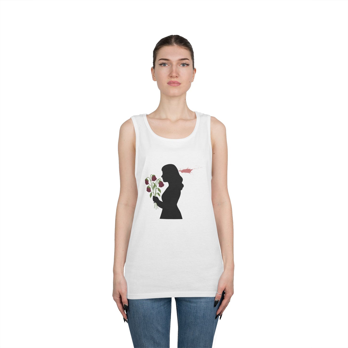 Totally Wonderful Day Silhouette Floral Graphic Tank Top
