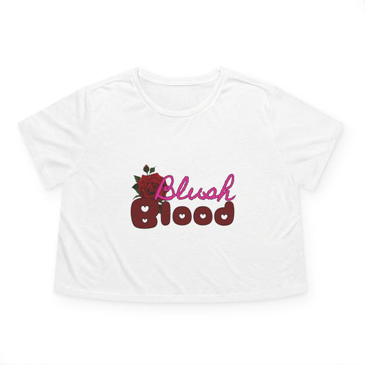 Blush and Blood Flowy Cropped Tee