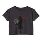 Totally Wonderful Day Crop Top — Silhouette Woman with Flowers Festival Tee