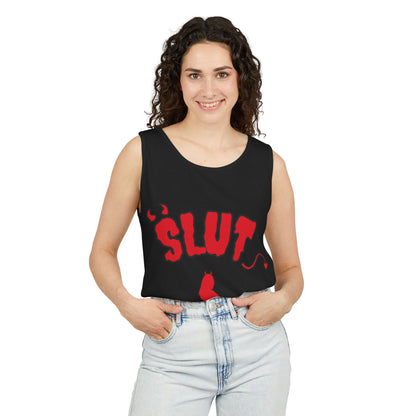Red Devil 'SLUT' Unisex Garment-Dyed Tank Top