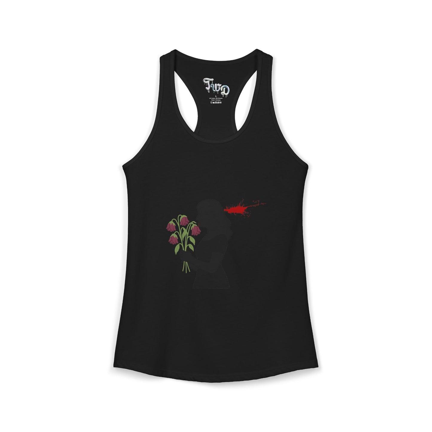 TWD Floral Silhouette Women's Ideal Racerback Tank