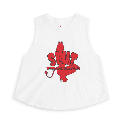 Red Devil SLUT Graphic Crop Top