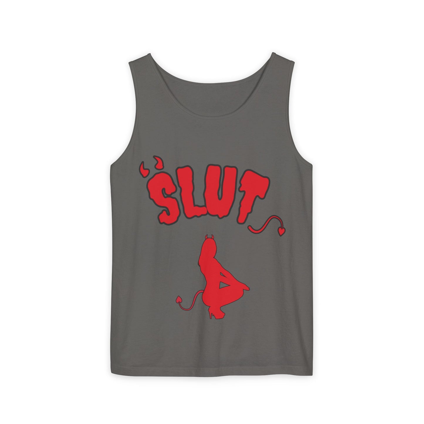 Red Devil 'SLUT' Unisex Garment-Dyed Tank Top