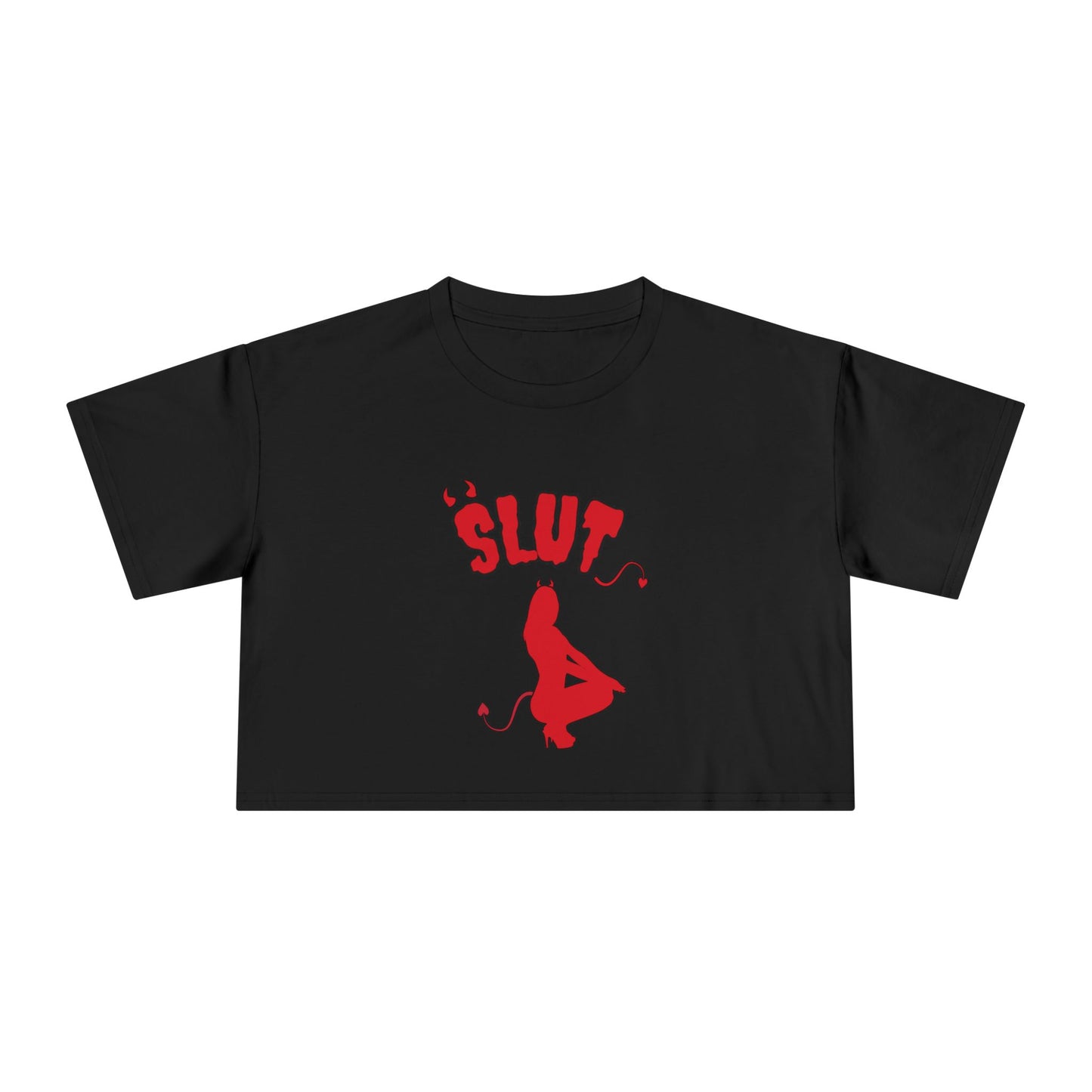 Red Devil SLUT Graphic  Women's Crop Tee