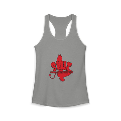 Red Devil 'SLUT' Women's Ideal Racerback Tank