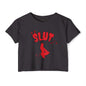 Red Devil 'SLUT' Graphic Women's Festival Crop Tee