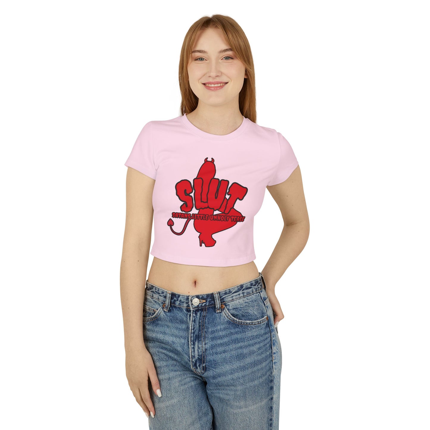 Red Devil 'SLUT' Graphic Women's Baby Tee