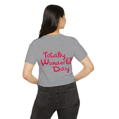 Totally Wonderful Day Crop Top — Silhouette Woman with Flowers Festival Tee