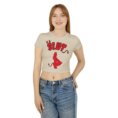 Red Devil 'SLUT' Graphic Women's Baby Tee