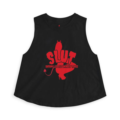 Red Devil SLUT Graphic Crop Top