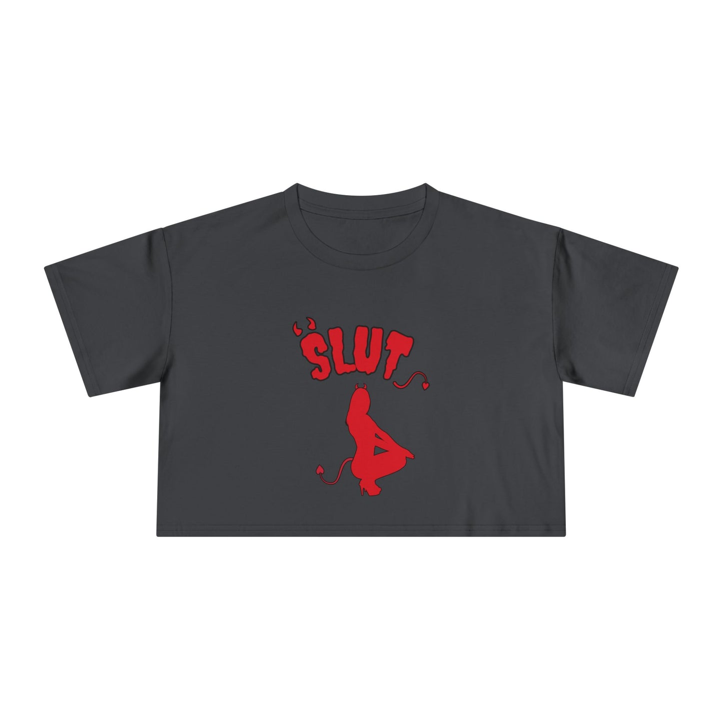 Red Devil SLUT Graphic  Women's Crop Tee