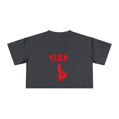 Red Devil SLUT Graphic  Women's Crop Tee