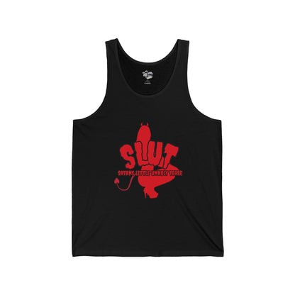 Red Devil 'SLUT' Unisex Jersey Tank